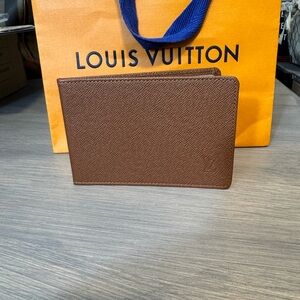 Louis Vuitton Brown TAIGA Card or photo holder NWOT